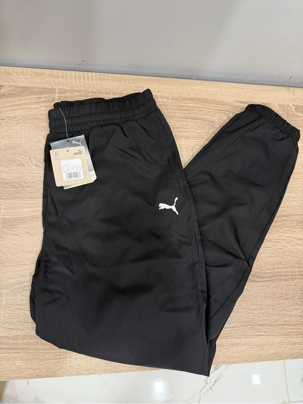 Puma Black Jogger Pants with White Puma Logo